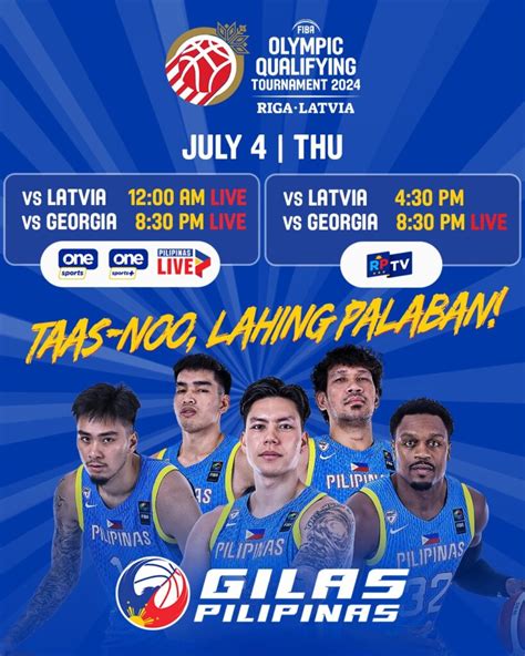 gilas live stream|Gilas Pilipinas vs. Georgia (July 4) // 2024 FIBA Men’s Olympic .